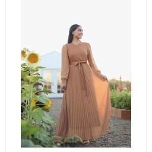 Dainty Jewells Long Sleeve Tan Dress